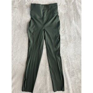 Lululemon Leggings Size 0 Adjustable High Waisted Pant Inner Pocket Olive Green